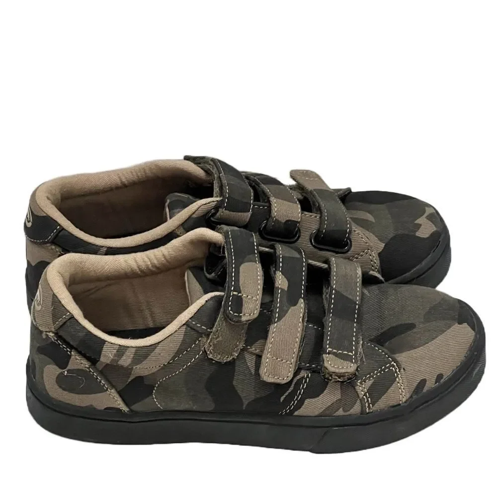 ECKO UNLTD Camo Canvas Shoes Big Kids Sz 3 Green Straps Hoop & Loop Casual Comfy - Picture 5 of 8